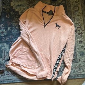 peach Victoria’s Secret Pink quarter zip